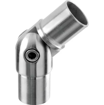 Spojka, nastavitelný úhel, (- 90° až + 90°) Spojka, nastavitelný úhel, (- 90° až + 90°), trubka O33,7 x 2 mm, nerez. ocel 304, kartáčovaná