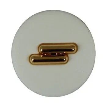Knoflík Knoflík dámský DILL 300371 bílý se zlatem PLASTOVÝ - Bílá, 15mm