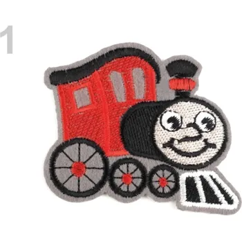 Textilní nažehlovací páska Nažehlovačka lokomotiva - 1 červená