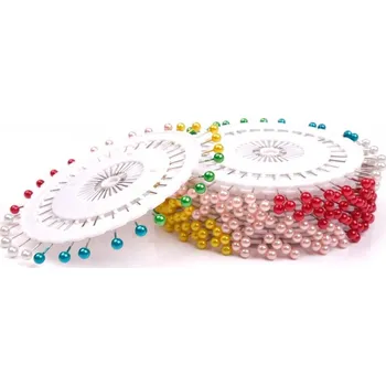 Barevný špendlík plastová hlavička 30ks kruh délka 55mm