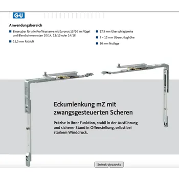 Příslušenství k oknu G-U Sada nůžek PSK Schere mZ ALU-JET 06 - pravé