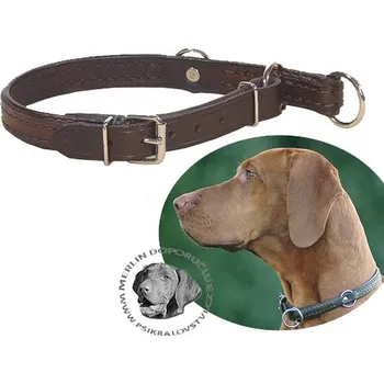 Obojek pro psa MZ - potřeby pro lovecké psy Obojek kožený polostahovací tmavě hnědý Velikost: 40cm