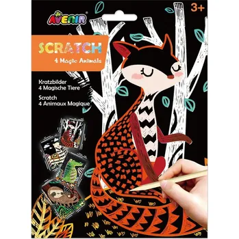 Škrabací obrázky 4 ks - Zvířátka