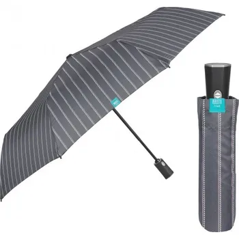 PERLETTI Time, Pánský plnoautomatický skládací deštník Gessato / šedý, 26347