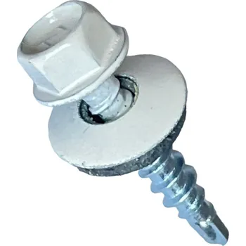 Vrut Vrut farmářský samovrtný s podložkou 4,8x20 bílý 9010 - 250ks