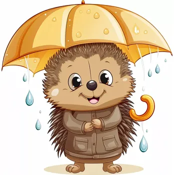 Nášivka NAŽEHLOVAČKA - Ježek v dešti