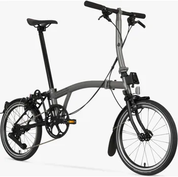 Skládací kolo Skládací kolo Brompton P Line Urban, Moon Grey/Black typ řídítek S