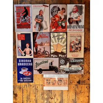 Obraz Retro nástěnné cedulky Design: Spořitelna města