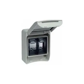 Elektrická zásuvka Schneider Electric 81143 Zásuvka se 2 adaptéry RJ45 Infra+ IP65 šedá