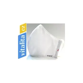 TNG dámská textilní rouška se vzorem listů Bílá