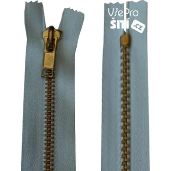 Zip zip riflovy SV.MODRÝ mosazNo6 1709XX - Sv.modrá, 20cm