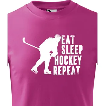 Chlapecké oblečení Dětské tričko Eat, sleep, hockey, repeat, Barva Purpurová, Velikost 122 cm/6 roků, Canvas Dětské tričko Bezvatriko.cz 2690