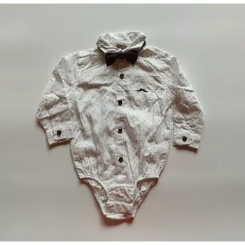 Body Košilové body s dlouhými rukávy, límcem a motýlkem (6-12 m) (Značka: LITTLE GENT)