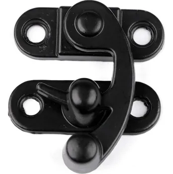 Galanterie Kovové zapínání - 3 černý lak