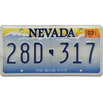 Plechová cedule Americká SPZ Nevada Sunset 15 cm × 30 cm