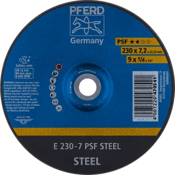 Brusný kotouč Pferd 62023634 | Brusný kotouč 230 x 7,2 x 22,23 mm, PSF STEEL