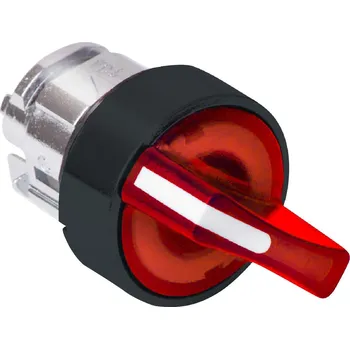 Stykač Schneider Electric ZB5AK1843 Ovládací hlavice otočná prosvět., 3 p.s návrat. zprava do stř. - rudá