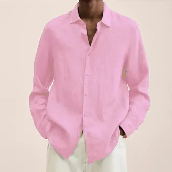 Pánská košile Pánská volná letní košile Barva: Růžová, Velikost: XL