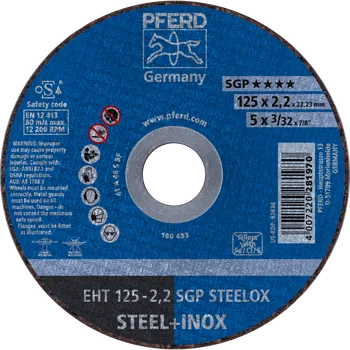 Řezný kotouč Pferd 61331622 | Řezný kotouč 125 x 2,2 x 22,23 mm, SGP STEELOX