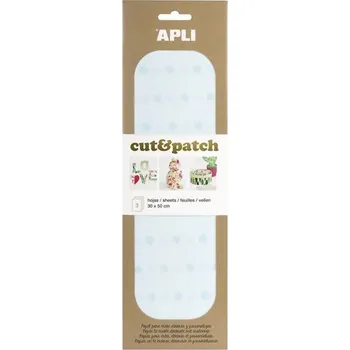 APLI Cut&Patch papír 30 x 50 cm - Hvězdičky modrý pastel 3 ks