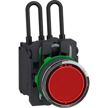 vypínač Schneider Electric XB5AW24B5 Ovládač stiskací prosvětlený, Test, 24V, Rudá