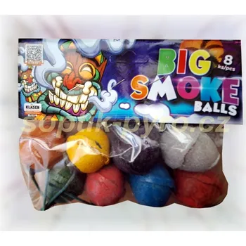 Zábavní pyrotechnika dýmovnice Big Colour Smoke Balls - balení 8 kusů (zábavní pyrotechnika kategorie T1 (prodejné od 18 let))