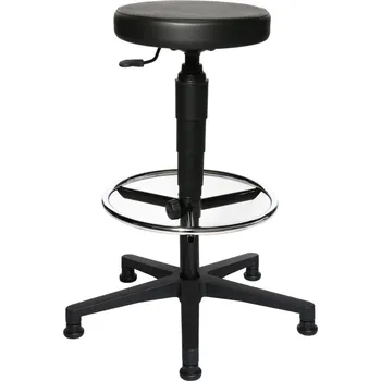 Pracovní stolička TopStar Tec70 Counter, plastová podnož, polstrovaný sedák, potažený koženkou