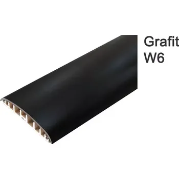 přechodová lišta Přechodový PVC profil Volta V-W6-200,barva grafit, samolepící pro vedení elektroinstalace š. 74 mm (Podlahová lišta,Přechodová lišta, přechodový profil, PVC přechodový profil, bezbariérový práh,lišta na ukočení podlahové krytiny, ukončovací líšta,)