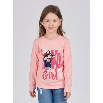 Dívčí tričko Dívčí tričko s dlouhým rukávem London Girl - růžová 98