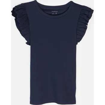 GATE Žebrované tričko s volánky 13Y 424-0517/793