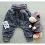 AMÁLKA Chlupaté rostoucí kalhoty s náplety, tmavě šedé Velikost: 92-98