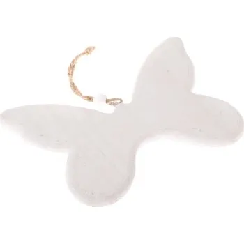 Party dekorace Dřevěný závěsný motýl bílý