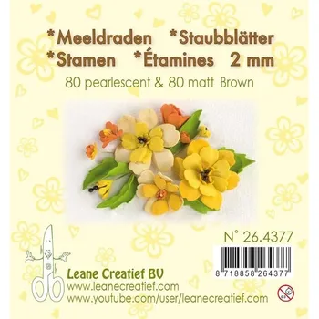 Výtvarná sada LEANE Pestíky do kvítků - hnědé 160 ks