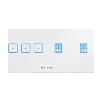 vypínač Tech-Controllers SINUM WSZ-22mL-WH Dvojnásobný vypínač + ovladač rolet, drátový, levý - bílá WG.23.0142