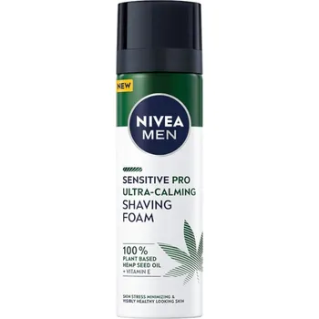Nivea, Pěna na holení pro muže Sensitive Pro Ultra-Calming s konopným olejem 200 ml