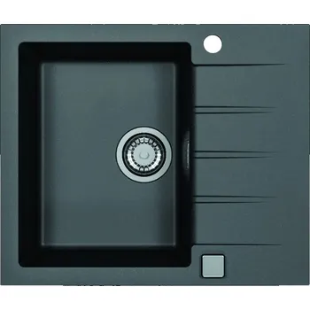 Granitový dřez Jednokomorový granitový dřez Alveus černý, vestavný + sifon