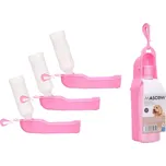 Cestovní láhev s miskou pro psy 250 ml ANIMAL, růžová 189545100