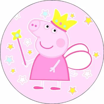 Jedlá dekorace na dort Jedlý papír prasátko Pepa víla 19,5 cm