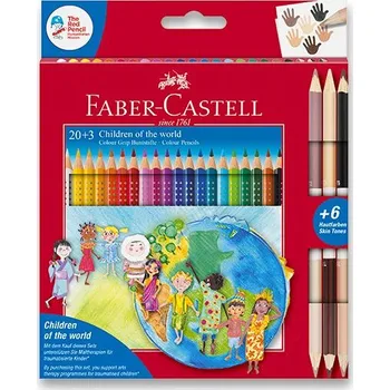 Pastelka Pastelky Faber-Castell Colour Grip Children of the world 20 barev + 6 barev