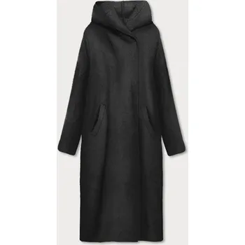 Dlouhý černý přehoz přes oblečení s kapucí (B6010-1) odstíny černé XL (42)