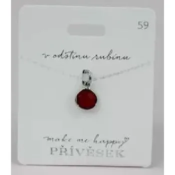 Šperk Přívěsek MAKE ME HAPPY číslo 59 V odstínu rubínu - Happy Spirit