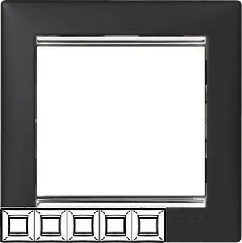 vypínač Legrand 770395 VALENA rám. 5p hor. černá-stříbro