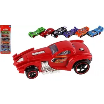 Hračka Sada závodních autíček 6 ks, kov a plast, 8 cm, volný chod
