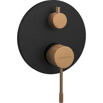 Vodovodní baterie SAPHO SOLARIS podomítková sprchová baterie, 2 výstupy, černá/měď mat