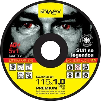 Brusný kotouč Kotouč řezací Kowax IQ+ 5v1 115x1,0x22,2