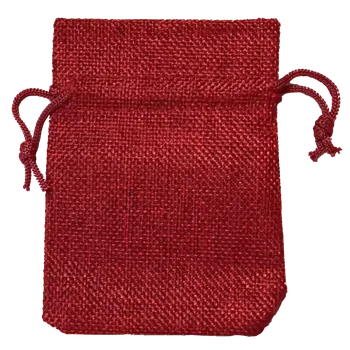 Hrací kostka Jutový pytlík na kostky - rudý