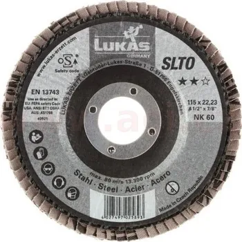 Brusný kotouč Lamelový kotouč plochý 115 mm (pro Inox/ocel, ocel, litina) hrubost P80, LUKAS (Německo)