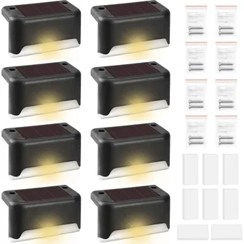 Louč Solární LED svítidla zahradní, schodová a terasová 8 kusů žluté světlo