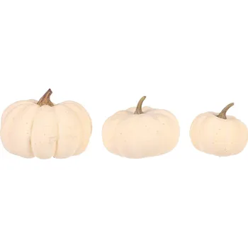 Úložný box Dýně krémová, plast, 3 ks, bílá