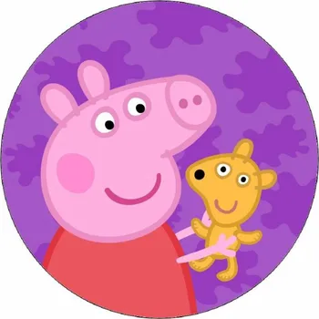 Přisada na vaření a pečení Jedlý papír prasátko Pepa a medvídek 19,5 cm